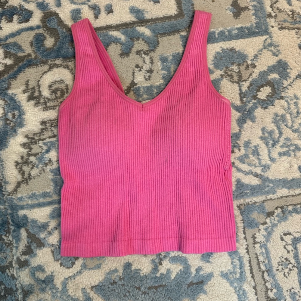 Pink Ribbed Altar’d State Women's Top